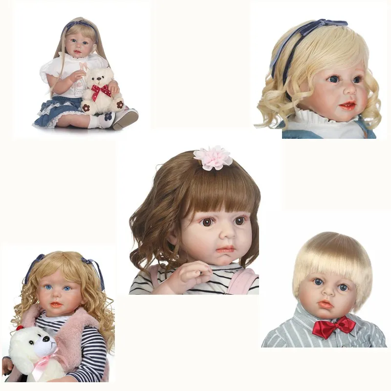 NPK 28inch  Reborn Toddler Doll Sticked Hair Wig 70cm Silicone Realistic Reborn Baby Dolls Hair Wig DIY Doll Accessory