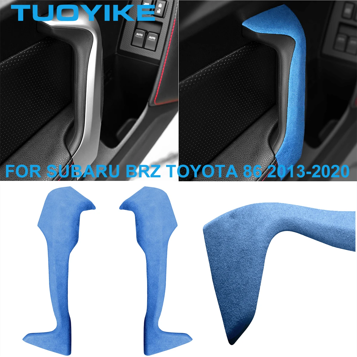 

2PCS LHD RHD Alcantara Fur Suede Warp Interior Inner Door Pull Handle Cover Trim Frame Panel For Subaru BRZ Toyota86 2013-2020