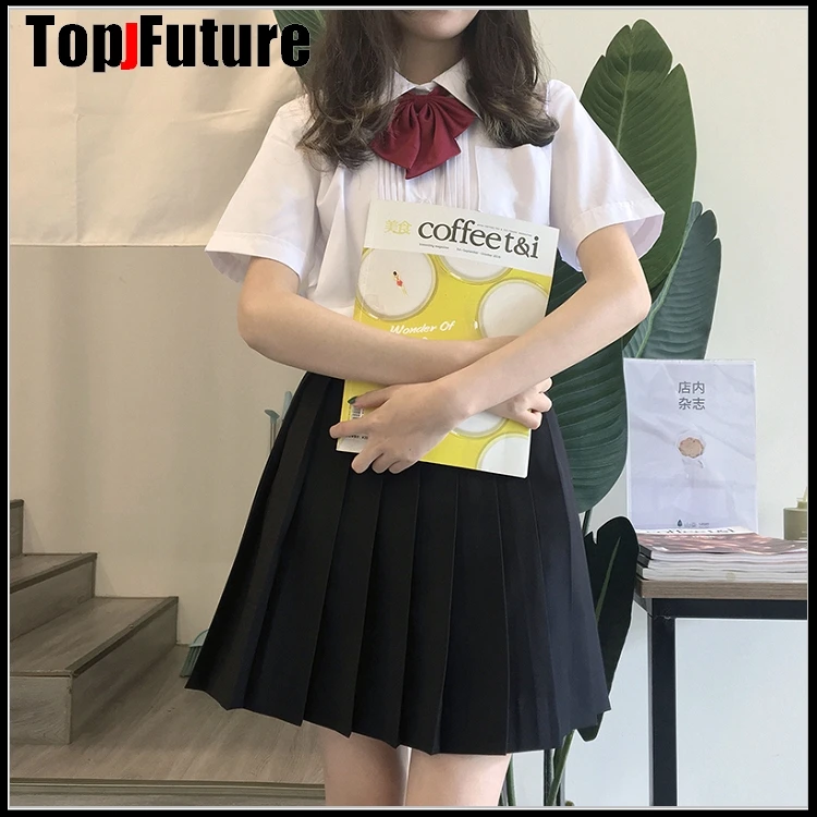 Conjunto de saia japonesa plissada, saia de cintura alta para meninas, uniforme escolar, de estudantes, lolita, para cosplay