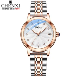 Nuevo Reloj mecánico automático CHENXI para mujer, Reloj de pulsera de lujo de marca superior, Reloj de negocios de cuero resistente al agua para mujer, Reloj de mujer