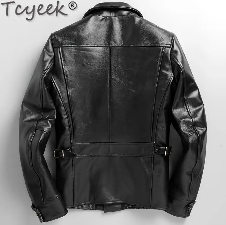 Short Genuine Leather Jacket Men 100% Cowhide Mens Jackets and Coats Motorcycle Clothing Spring Autumn 2021 Veste Homme 4