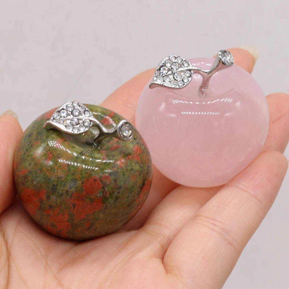 Hot Selling Natural Stone Gems Personality Cute Apple-shaped Home Furnishing Ornaments Decorations Birthday Exquisite Gifts