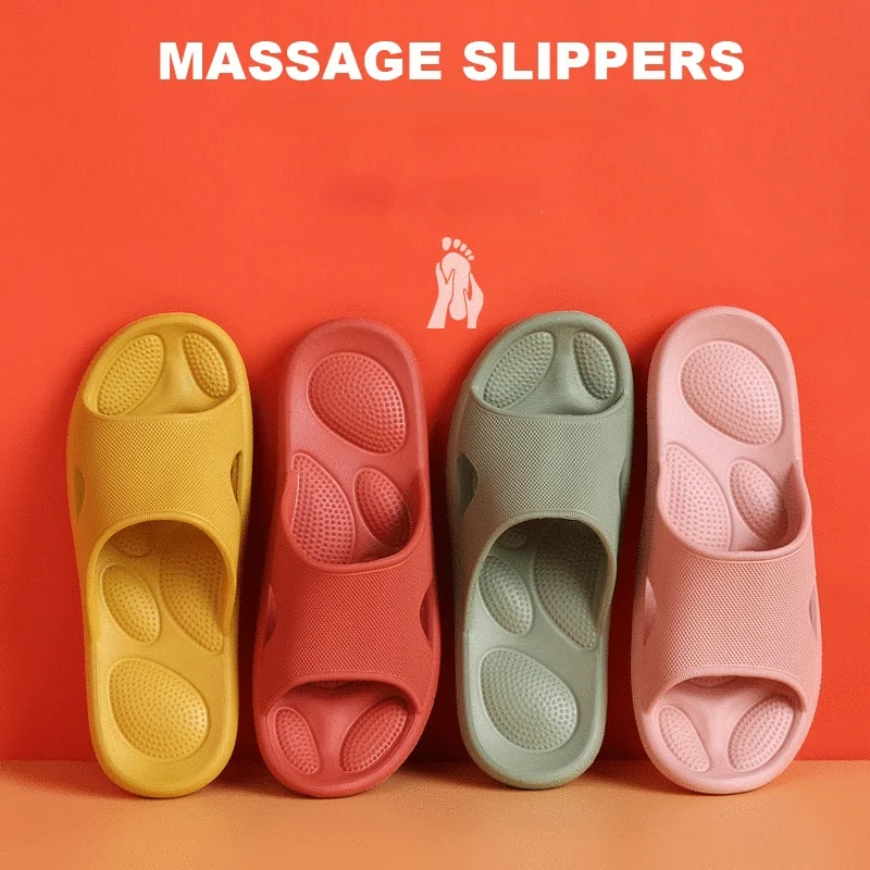 Bathroom Slippers Female Massage Antibacterial Deodorant Non-slip Home Bath Sandals and Slippers Male