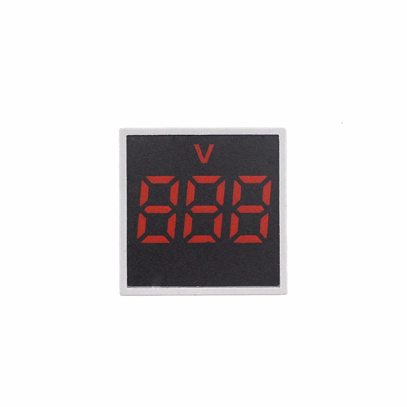 22mm LED AC Digital Display Voltmeter Square Panel Volt Voltage Meter Gauge Indicator Signal Lamp Boat Warning Lights 20-500V