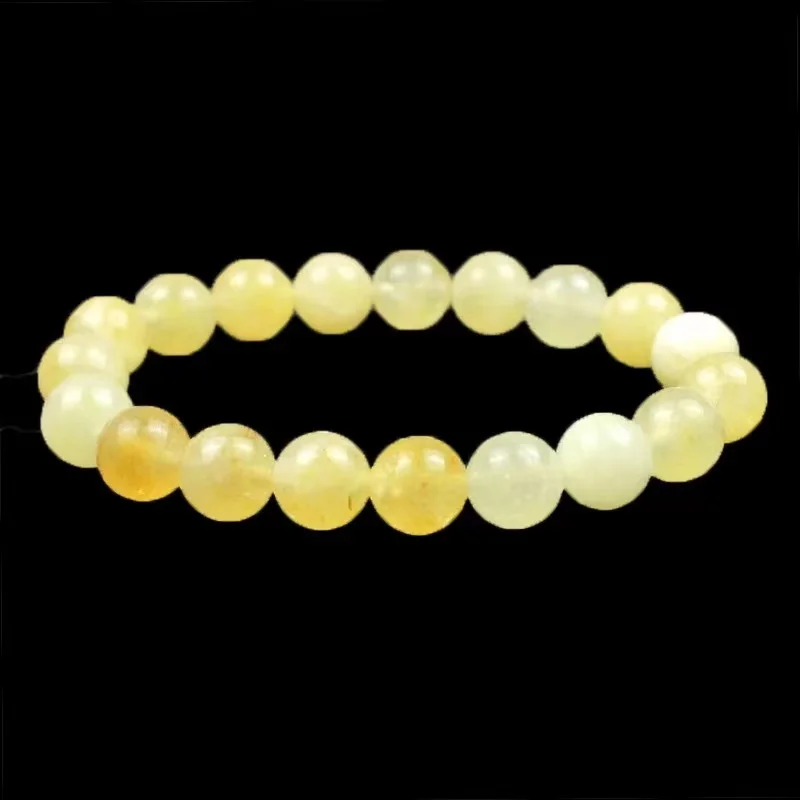 Natural Jewelry Yellow Citrines Stone Loose Round Beads 6/8/10mm Bracelet Charms Yoga Meditation Men And Women Amulet