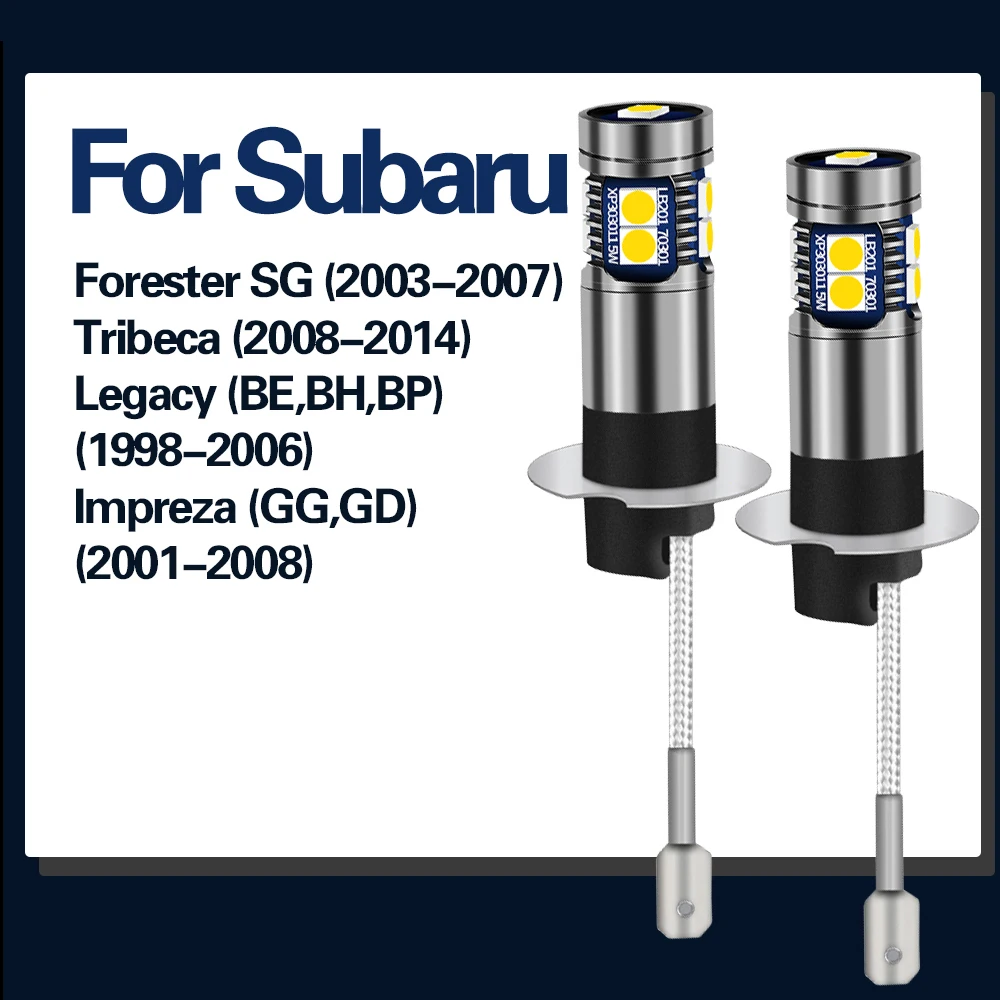 2pcs LED Fog Light Blub Lamp Canbus H3 For Subaru Forester SG Tribeca 2008-2014 Legacy BE BH BP Impreza GG GD 2001-2008