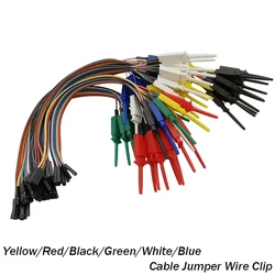 20/30CM Test Hook Clip Logic Analyzer Cable Gripper Probe Jumper Wire Clamp Kit Yellow/Red/Black/Green/White/Blue