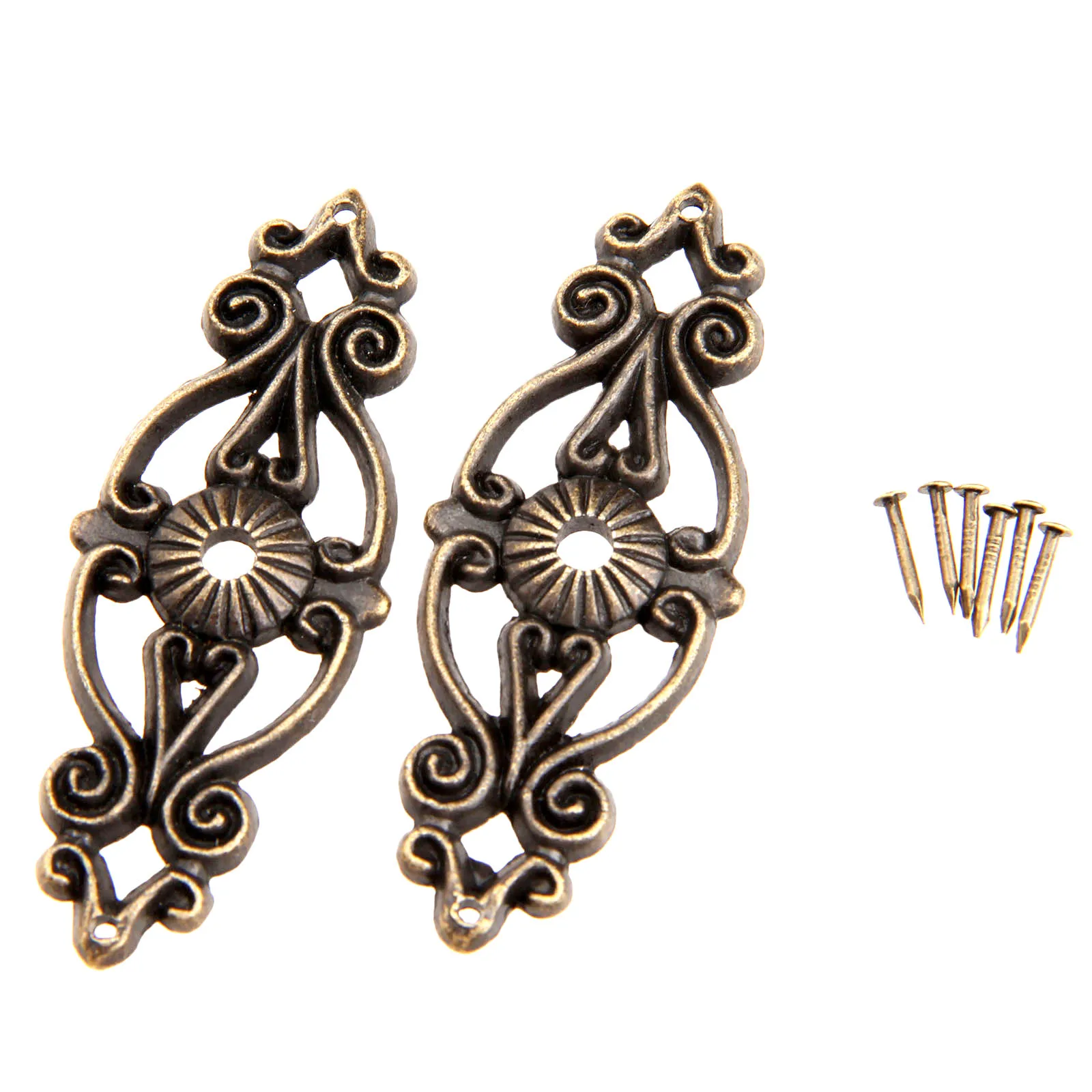 2Pcs Antique Decorative Jewelry Box Corner Feet Leg Wooden Case Corner Protector Furniture Fittings