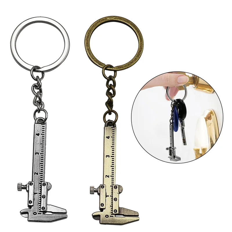 1PC Mini Vernier Caliper Vintage Keychain 0-50mm 0-45mm Car key