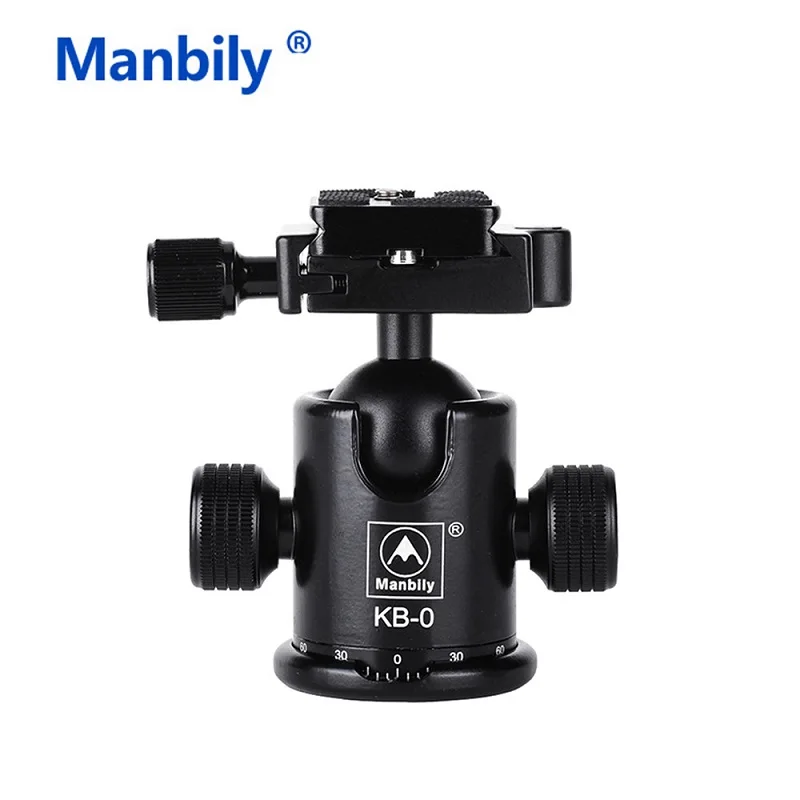 Manbily KB-0 Camera Tripod Ball Head Aluminum Alloy Ballhead Panoramic Head Sliding Rail Head with 2 Built-in Spirit Levels