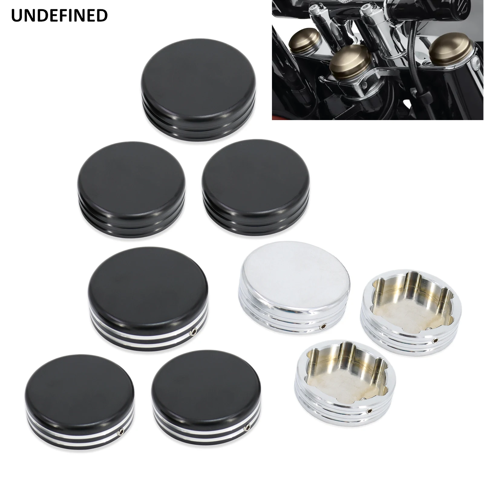 Motorcycle Upper Fork Stem Cover Nut Caps for Harley Dyna 2006-2017 Sportster XL 883 1200 1988-2013 Softail Fat Bob Super Glide