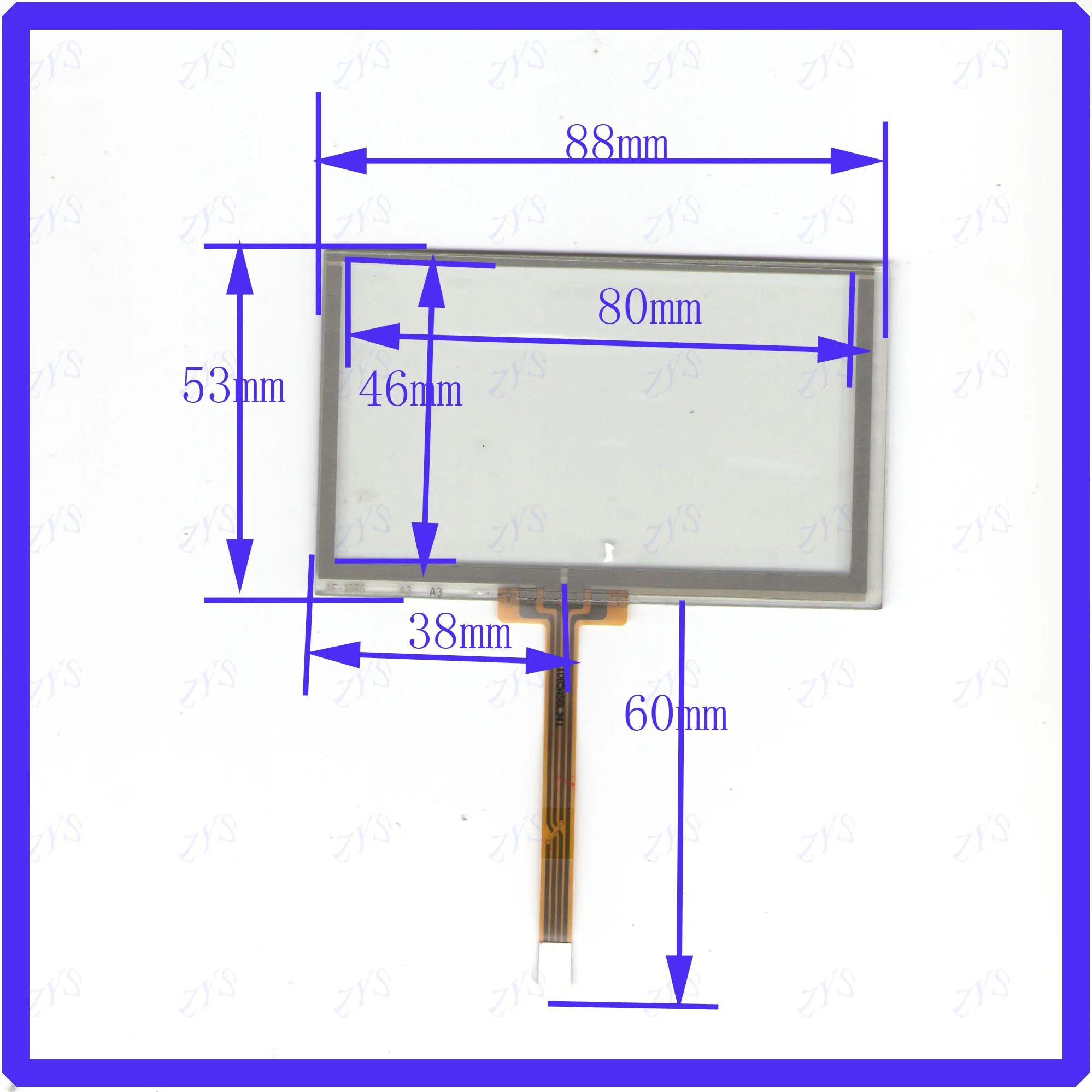 

ZhiYuSun AE-1085 this is compatible 88*53mm Touch screen senso industrial control 88*53 Resistance screen AE1085 For gps car