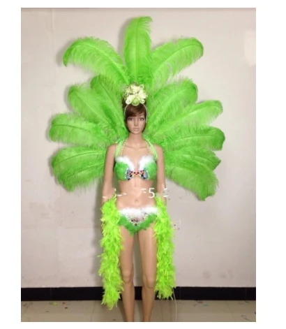 Pěvec tanec ukázat dámská sexy peří křídla kostým večírek samba cosplais slavnost karneval kostýmy peří opěradlo