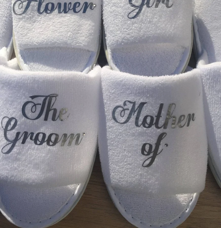 Team Bride slippers Personalised bridesmaid spa slippers brithday gifts ,custom Hen Weekend slippers flower girl mother of groom