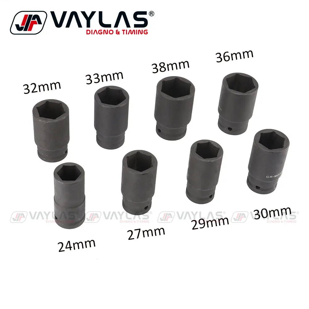 

8Pcs Hexagon Socket 3/4" Square Drive Wrench Drive Deep Impact Sleeve Set Heavy Garage Tools Set