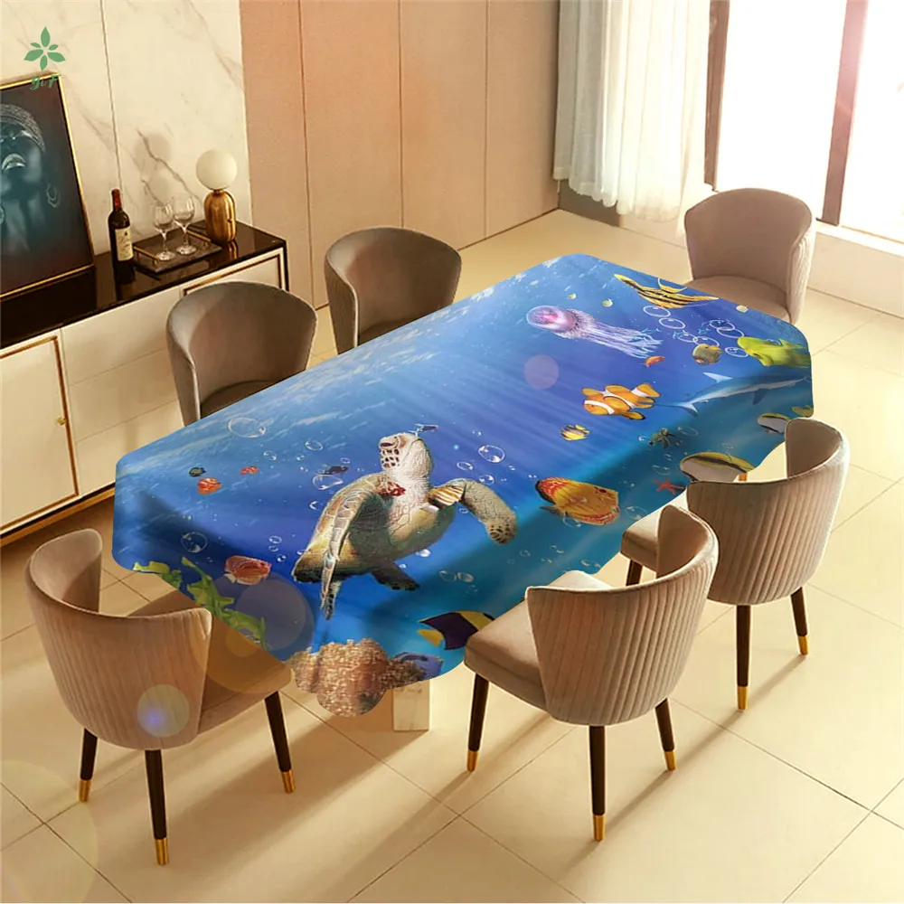 

Dolphin Tropical Fish Coral Reef Barbecue Picnic Home Party Table Cloth