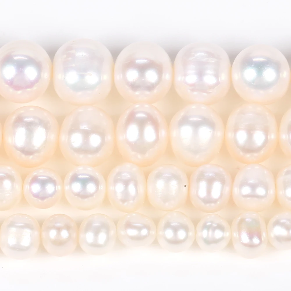 Natural Freshwater Pearl Beads High Quality Nearround Shape Punch Loose Beads for Jewelry Making DIY Necklace Bracelet