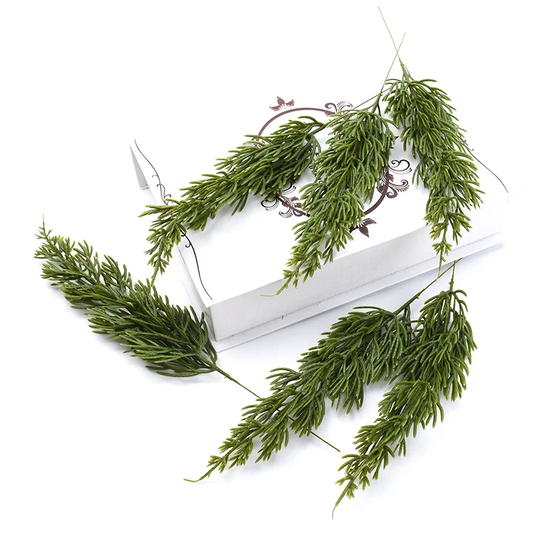 5 Stück grüne Kiefern-Weihnachtsblätter, Dekorationen für Zuhause, Kunststoffvasen für Hochzeit, dekorative Blumenkränze, DIY-Kunstpflanzen – Detail 14