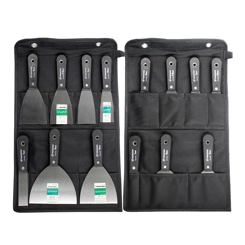 7pcs Putty Knife Set With Bag Scraper Blade 1"1.5" 2" 2.5" 3" 4" 5"Wall Shovel Carbon Steel Construction Tool Plastering Knife