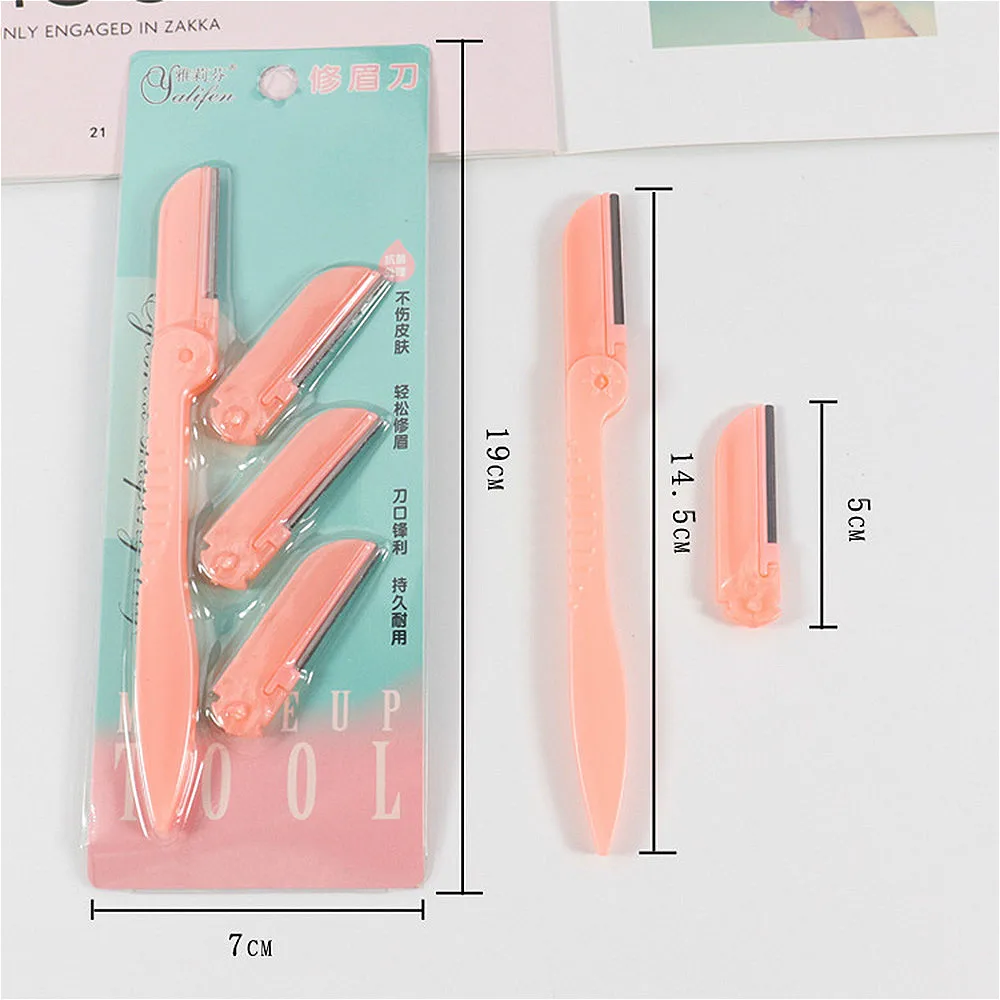 4pcs/Set Eyebrow Trimmer Eye Brow Razor Face Body Hair Removal Shaver Eyebrow Blades Scissors Women Profiler Beauty Makeup Tools