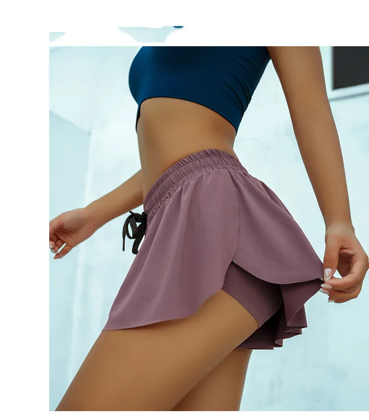 

Womens Sexy Sports Shorts Tennis Skirt Girls Gym Short Dance Skirt Shorts 2021 Solid Color Pantskirt Anti-emptied Short Pants