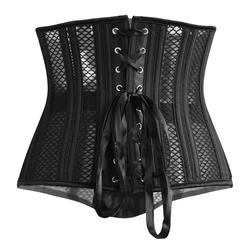 U2JF Push Up Bustier Steampunk Unterbrust Korsett Stahl Ohne Knochen Push Up Bustier Korsett Taille Shaper Shapewear Gürtel Schwarz