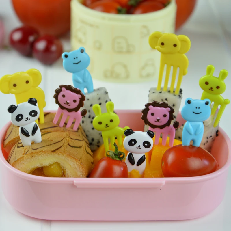 Animal Farm Mini Cartoon Fruit Fork Sign Snack Cake Fruit Toothpick Lunch Kids Accessory Party Decoration Fruit Forks For Kids