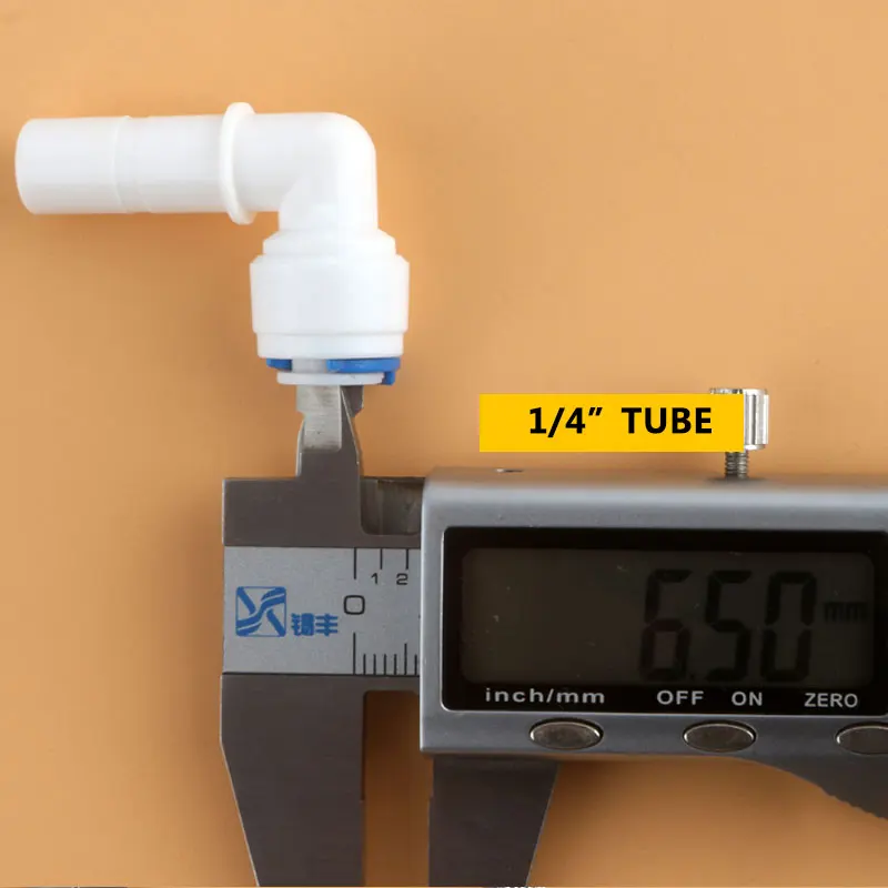 Tubo de cotovelo de parafuso 1/4 "-3/8", conexão rápida, 1146 tubulação, plugue rígido, diâmetro articulado 9.5mm, aquário ro, filtro de água, sistema de osmose reversa