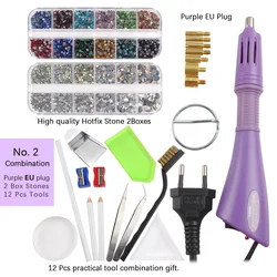 Hot Sale 2 Boxs Flatback Hot Fix Rhinestones/Iron-on Wand Strass Hotfix Applicator/Crystal Glass Hot Fix Rhinestone New