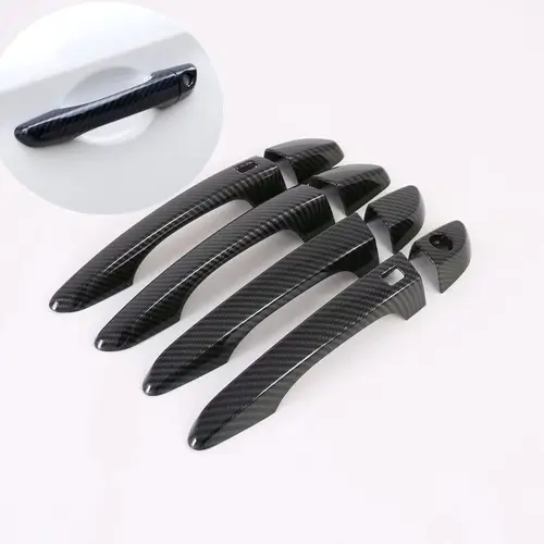 Para Hyundai Tucson 2015 2016 2017 2018 2019 fibra de carbono cromado manija de puerta de coche cubierta de cuenco pegatina embellecedora accesorios de estilo