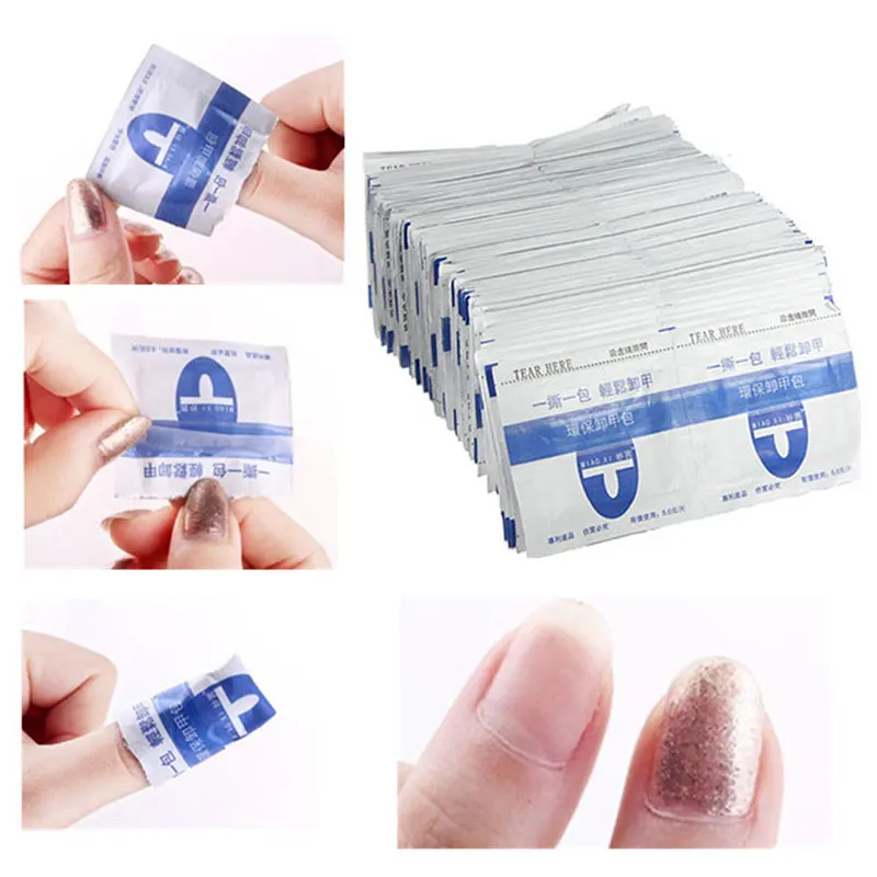 50/100Pcs Aluminium Foil Remover Wraps Nail Art Soak Off Polish Nail Removal Wraps Acrylic Nail Gel Remover Manicure Tool