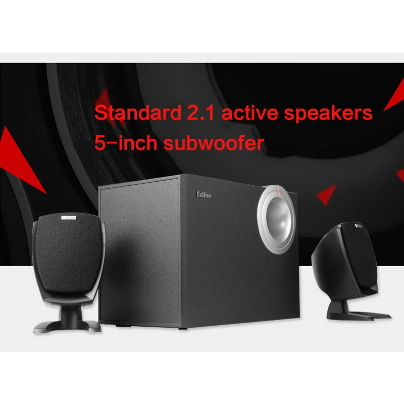 

8W*2+12W Speaker R201T06 Computer Audio Home Subwoofer Desktop Wooden Multimedia Speaker with RCA Tone Knob High Fidelity