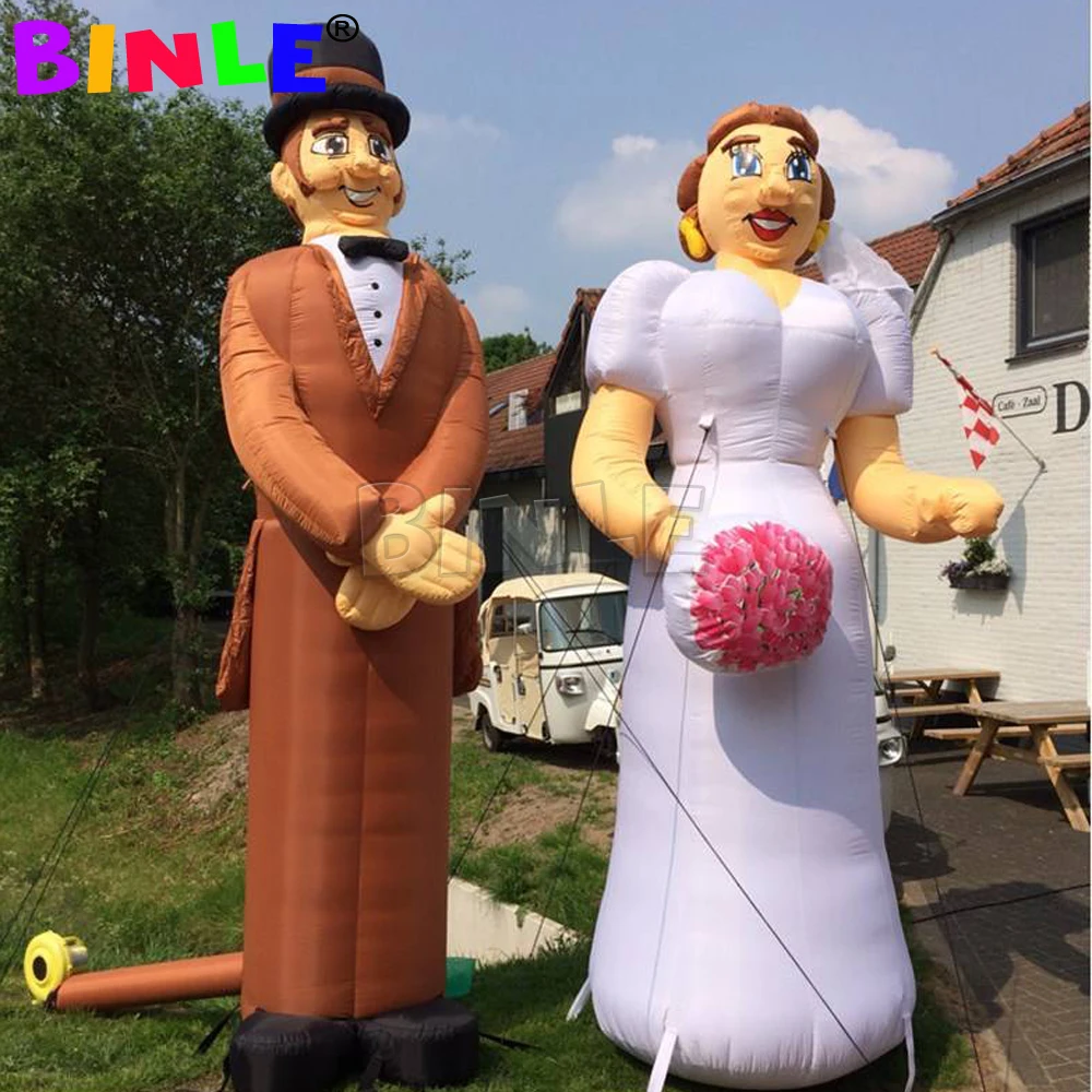 

Newest 3.6m Holand inflatable bride and groom wedding couple married figure balloon for outdoor decoration