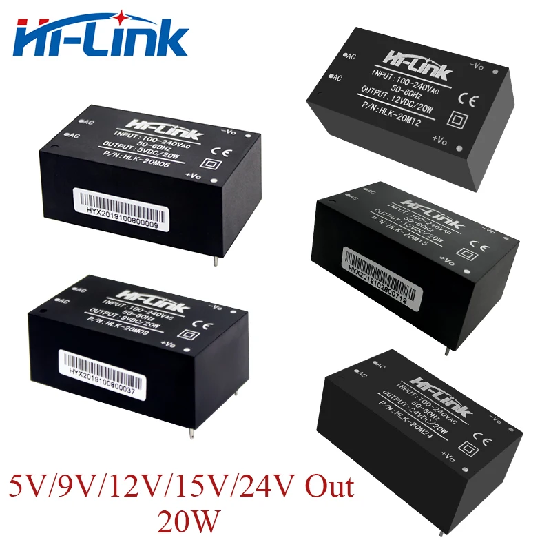 Hi-Link 20 m05 Ultra Small 220V/110V a 5V/9V/12V/15V/24V 20W uscita AC a DC Step Down modulo di alimentazione CE/Rohs ricarica EV