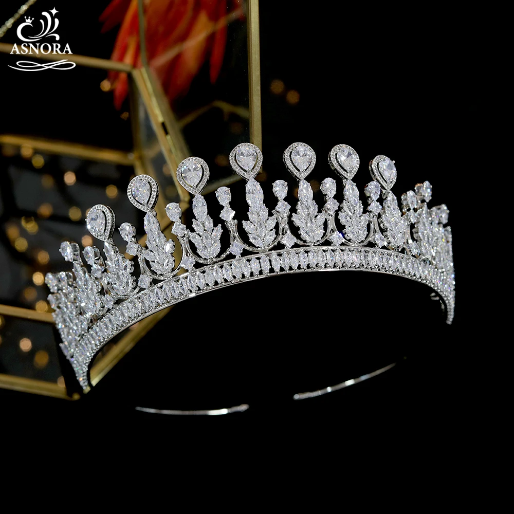 

Новая циркониевая тиара ASNIRA, модная свадебная повязка на голову ручной работы, свадебные аксессуары для пальто и короны, женские аксессуары