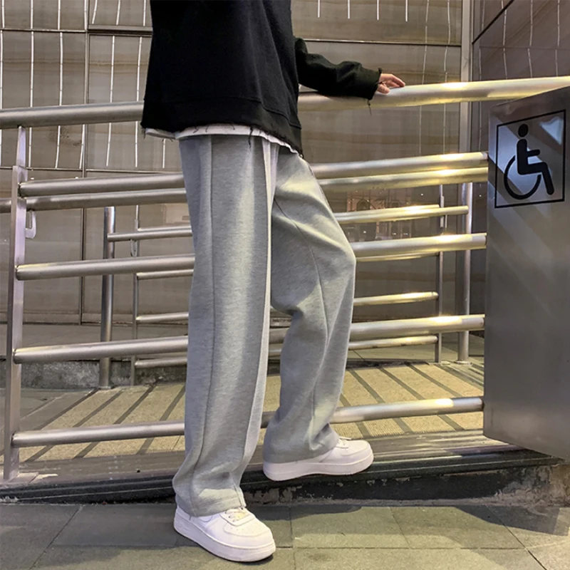 Straight Sweatpants Men Harem Pants Male Korean Loose Casual Streetwear Sport Trousers Men's Solid Color Joggers Oversize Pants