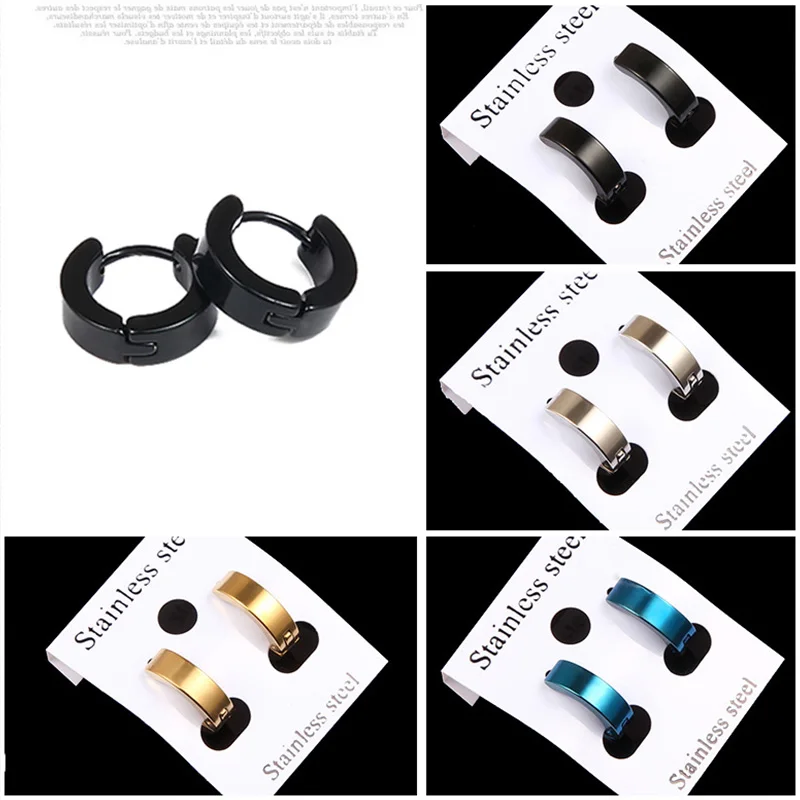 1 Pair Men Women Punk Stainless Steel Ear Circle Earring Simple Ear Buckle Gothic Fashion Jewelry Hot Selling Pop Jewelry