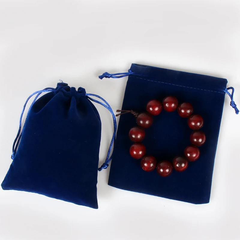 

wholesale 8*12cm velvet jewelry drawstring bag pouches with custom logo for gift accessories camera necklace headset packaging