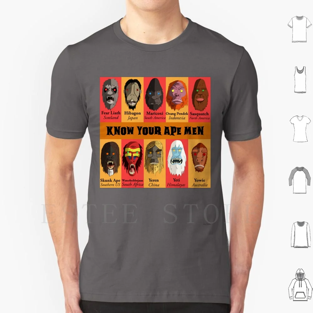 Know Your Ape Men T Shirt Cotton Men DIY Print Cryptozoology Cryptids Monsters Legend Folklore Creatures Apes Horror Sasquatch