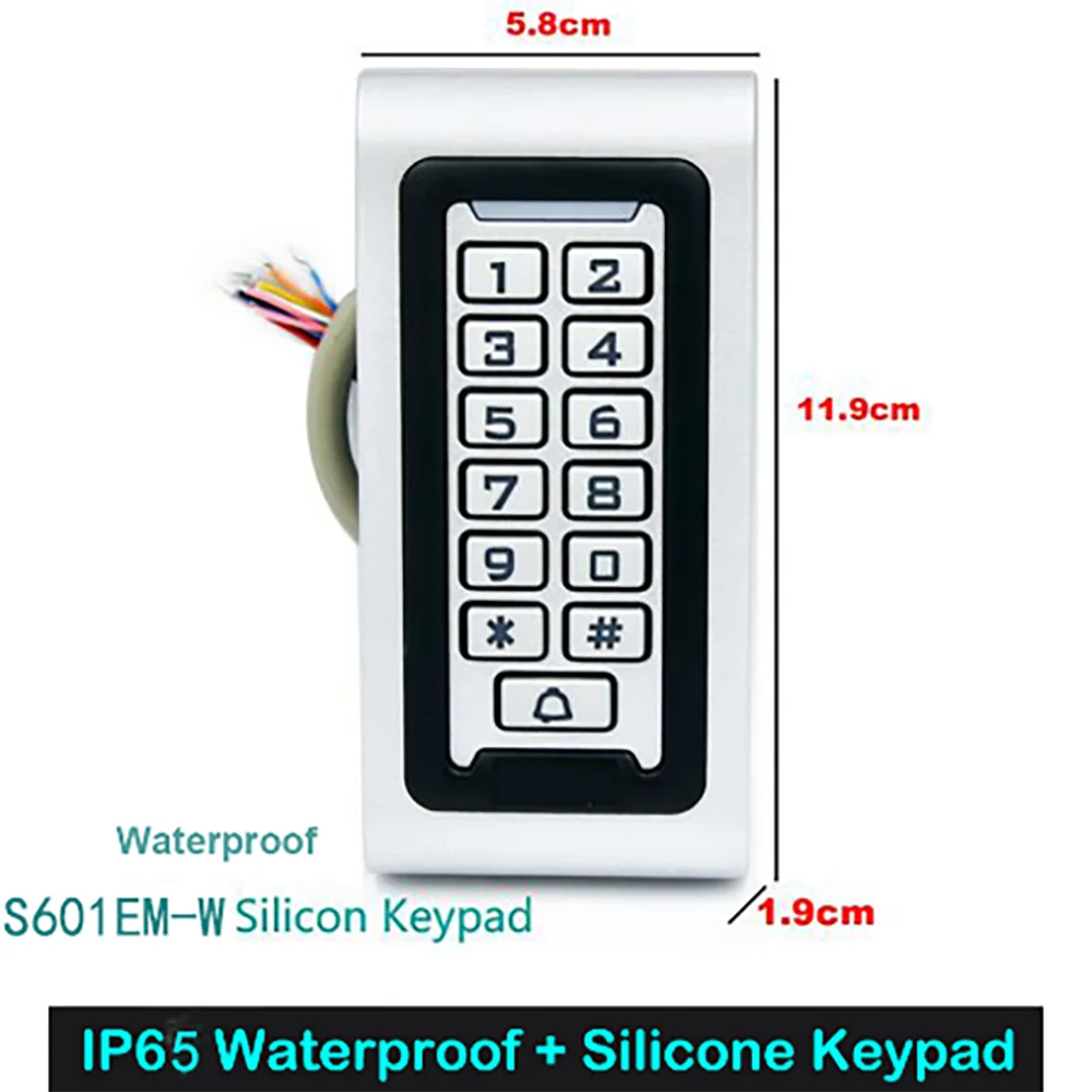 IP68 Waterproof Backlight 125Khz RFID Card Standalone Access Control Reader Password Keypad 2000 Users Outdoor Lock System