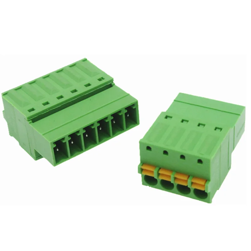 5sets 3.81mm Terminal Block Solder-free Male and Female Docking 15EDGRK 3.81 Screw-free Spring Terminal 2/3/4/5/6/7/8P
