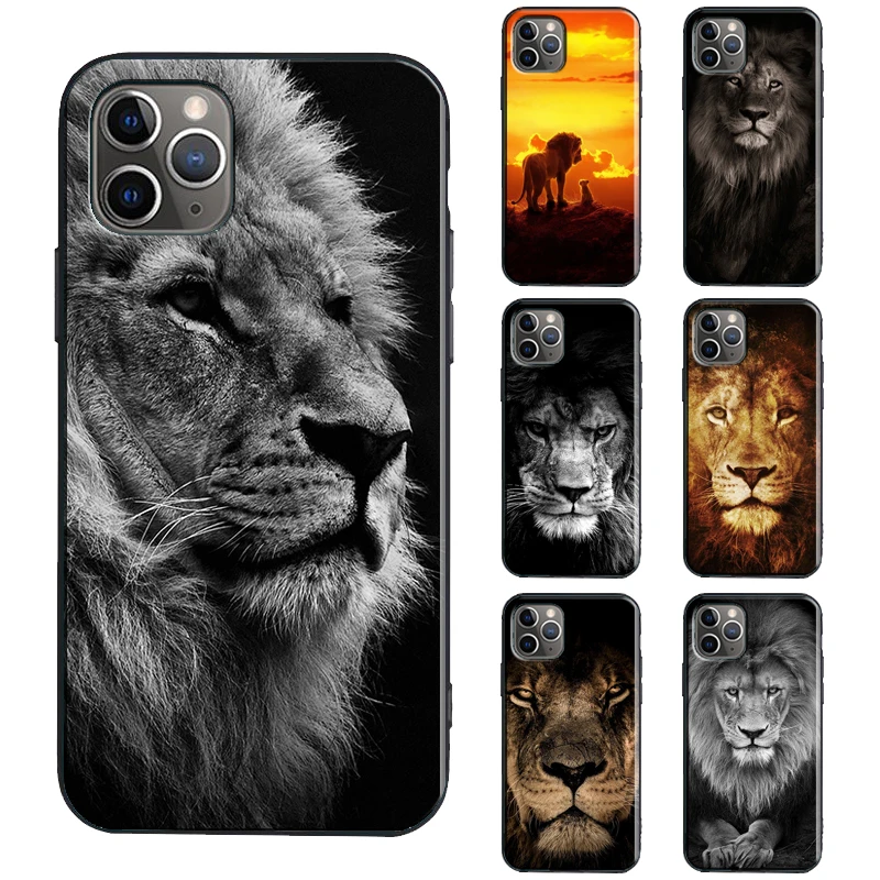 Lion Alpha Male Cub TPU Case For iPhone 13 11 14 12 Pro Max mini XR X XS Max 6S 7 8 Plus SE 2020 Cover Funda