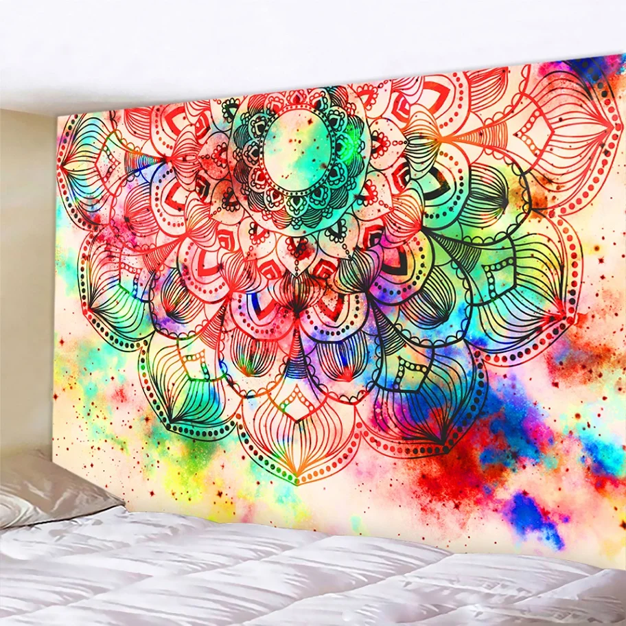 Mandala home art decoration tapestry psychedelic scene bedroom wall contrasting yoga mat hippie bohemian decorative bed sheet