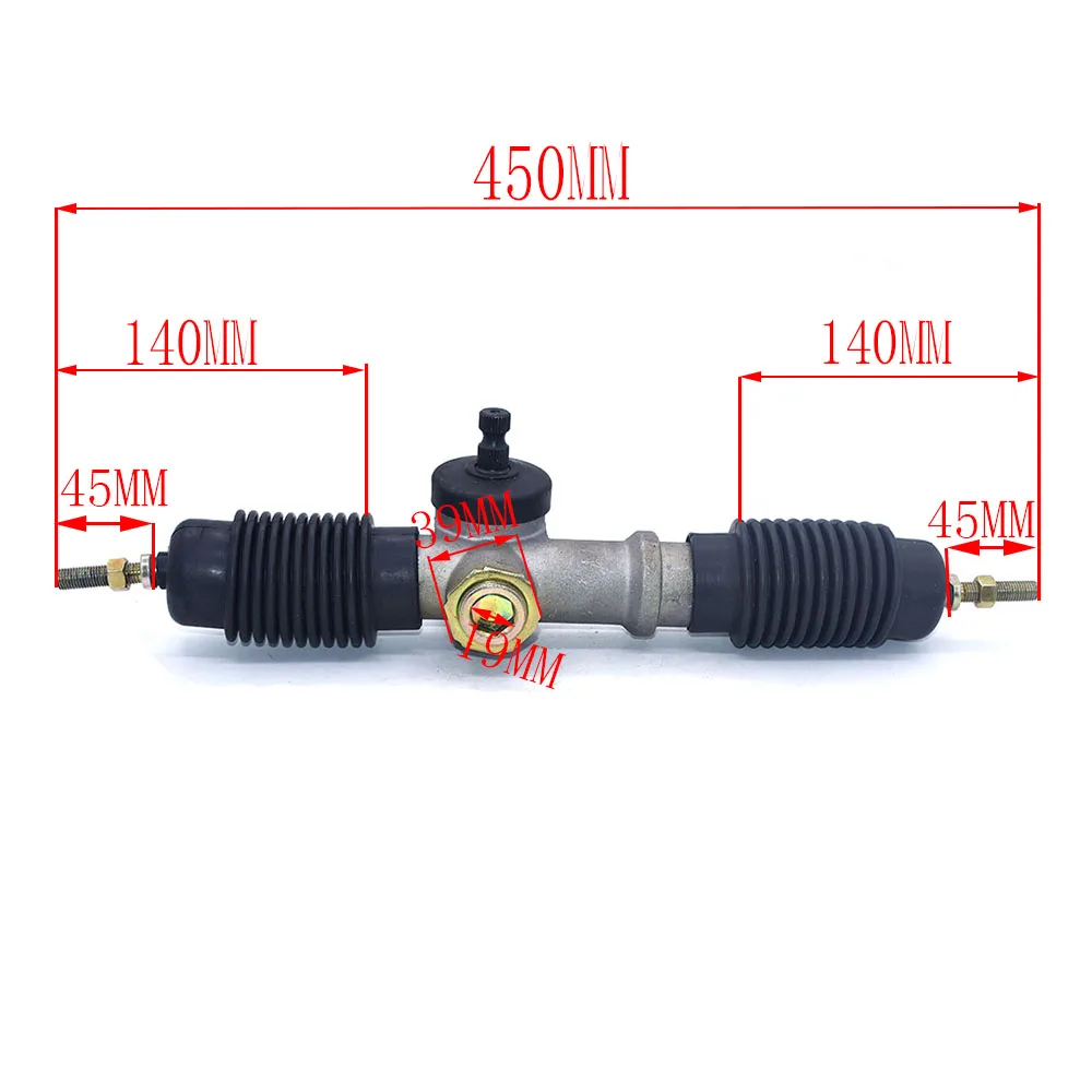 450mm M10 Full steel Power Steering Gear Rack Pinion Assy Fit For DIY China Golf Go Kart Buggy Karting ATV UTV Bike Parts