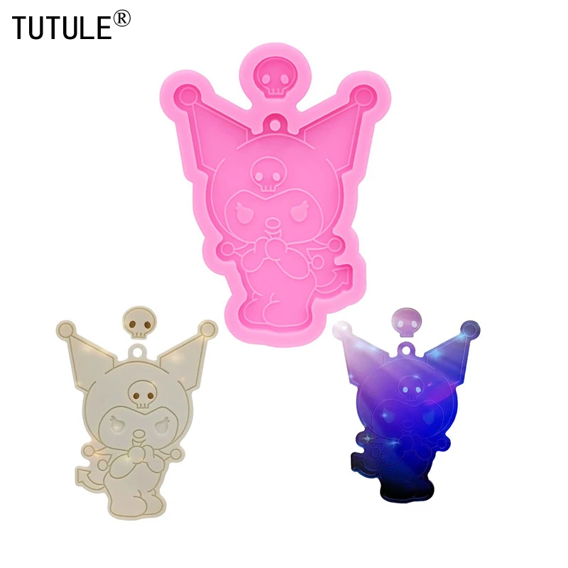 Shiny Keychain cartoon Earrings Resin Kawaii Character Flexible Mold Polymer Clay Resin Supplies Silicone Mold