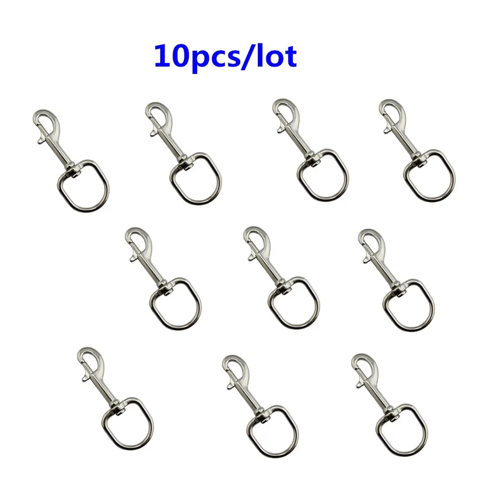 

10 PCS 72mm 316 Stainless Steel Swivel-Eye Bolt Spring Snap Hook Round Eye Swivel Quick Hook Hiking Camping Carabiner Pet Chains