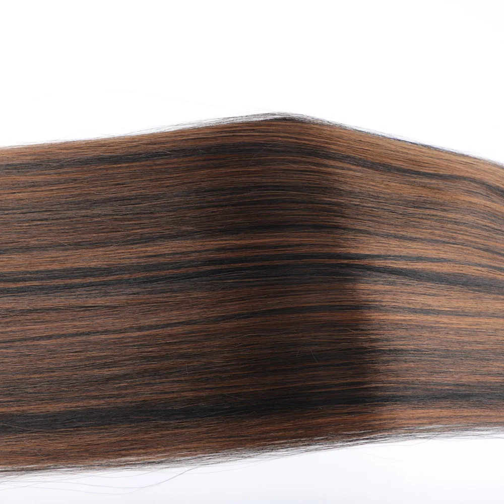 Synthetische Knochen Gerade Haar Spinnt Mix Farbe Synthetische Haar Tressen für Frauen Hitze Beständig Haar Lot Schwarz Blonde Haar Bundles