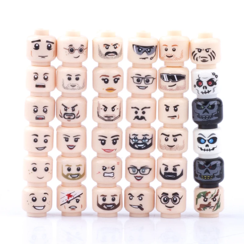 Military WW2 Army Soldiers Parts Figures Building Blocks Mini Face Heads Accessories Weapon Building Blocks Toys for Children