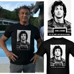 Camiseta Unisex de Rambo Police Mugshot, camisa de película divertida, regalo de Navidad, 2019