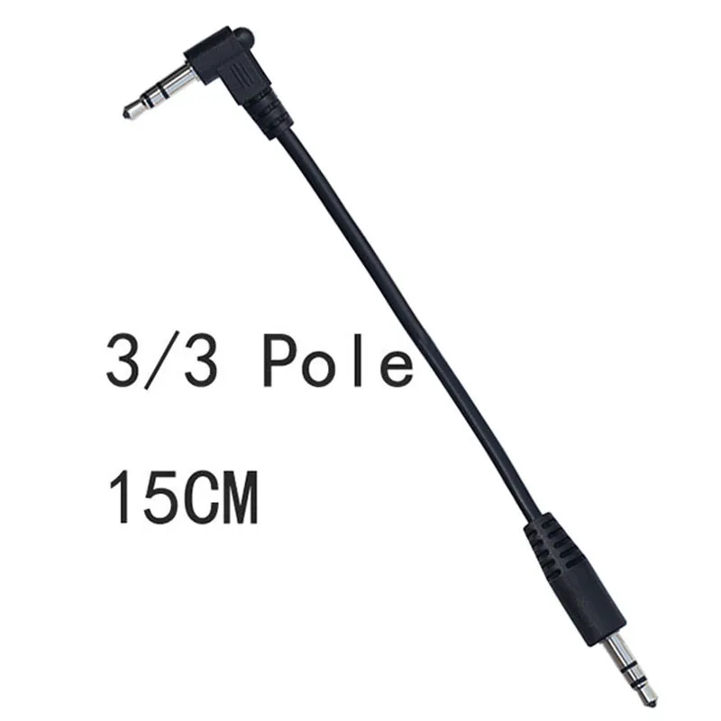 Krátký 3.5mm pánský na pánský stero audio kabel 90 stupňů hranatý  4 hýl 3 hýl  auto AUX MP3/MP4  audio kabel